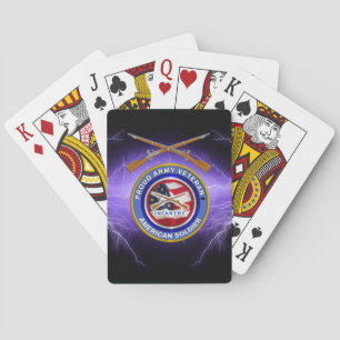 Proud Army Veteran Infantry Black Lightning Playing Cards