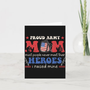 Proud Army Veteran Mum I Raised My Heroes Flag Ret Card
