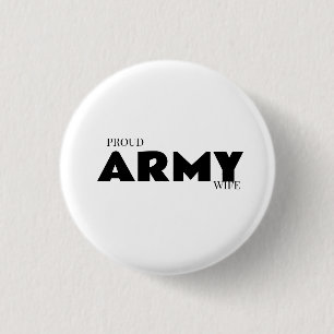 Proud army wife 3 cm round badge
