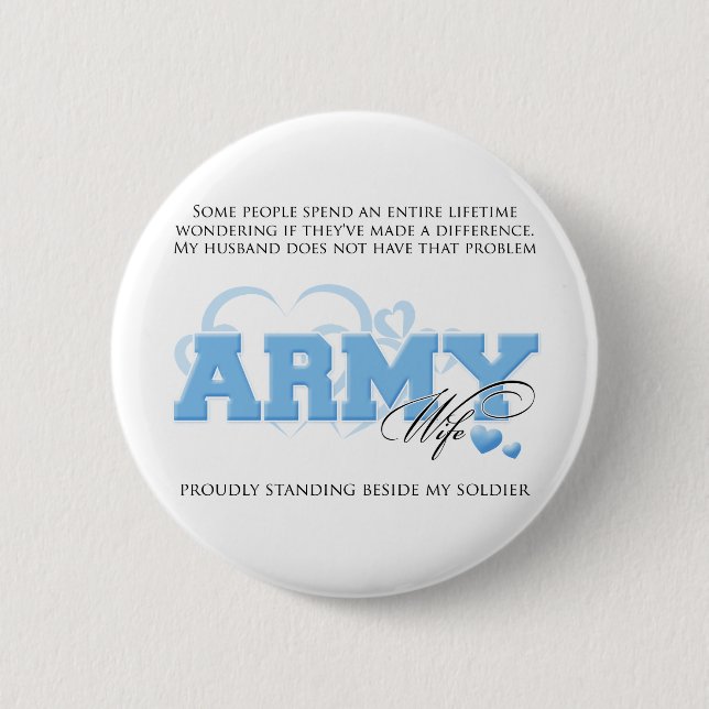 Proud ARMY Wife 6 Cm Round Badge (Front)
