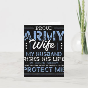 Proud Army Wife Husband Securing Freedom Soldier V Card