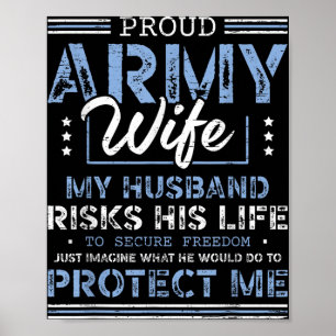Proud Army Wife Husband Securing Freedom Soldier V Poster