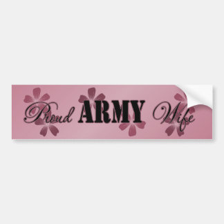 Proud Army Wife Rose Flowers Bumper Sticker