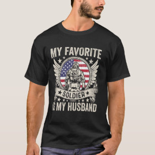 Proud Army Wife Soldier Veteran Husband Military W T-Shirt
