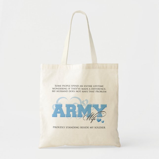Proud ARMY Wife Tote Bag (Front)