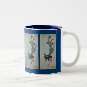 Proud As A Peacock Colourful Courtship Display Two-Tone Coffee Mug