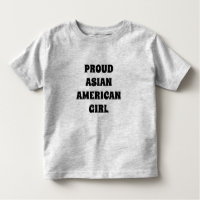 Proud Asian American Girl black typography
