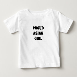 Proud Asian Girl, black white Baby T-Shirt