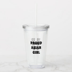 Proud Asian Girl, clear Acrylic Tumbler