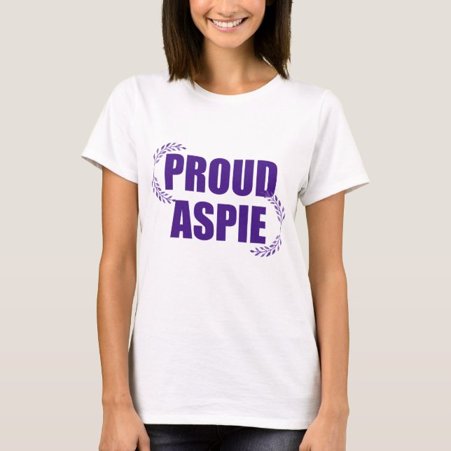 Proud Aspie Pretty Purple Asperger Syndrome T-Shirt (Front)