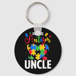 Proud Au Uncle Au Awareness Day Heart Puzzles Key Ring