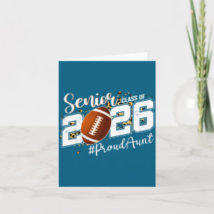 Proud Aunt 2026 Senior Football Illustration Card