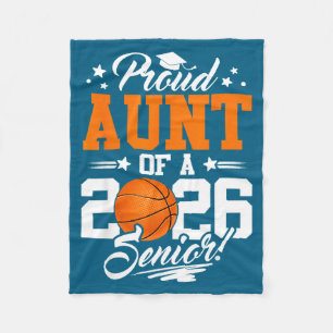 Proud Aunt 2026 Senior Graduate Graphic Art Fleece Blanket