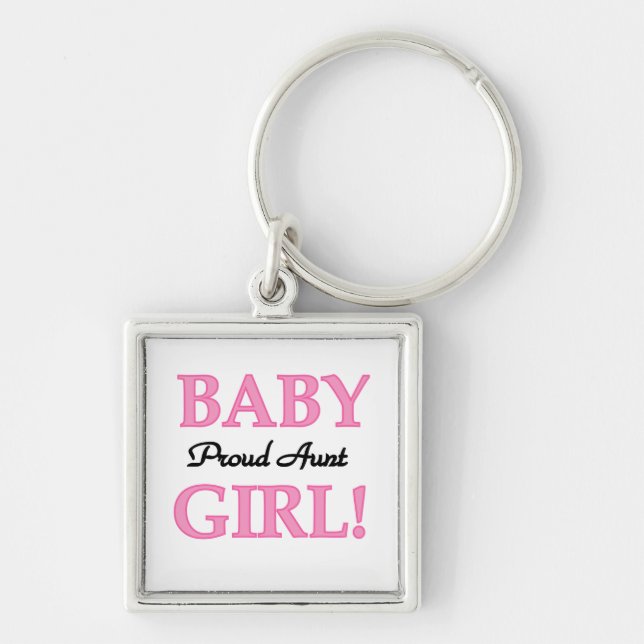 Proud Aunt Baby Girl T-shirts and Gifts Key Ring (Front)