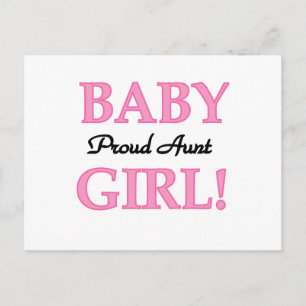 Proud Aunt Baby Girl Tshirts and Gifts Postcard