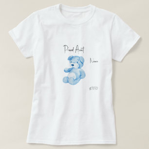 Proud Aunt Blue Teddy Bear T-shirt Baby Shower
