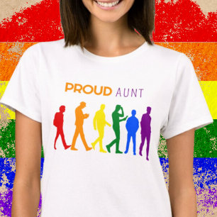 Proud Aunt Gay Pride Male Silhouettes T-Shirt