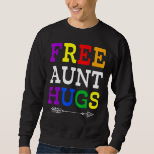 Proud Aunt Lgbtq Free Aunt Hugs Rainbow Lgbt Pride Sweatshirt