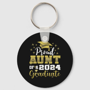 Proud Aunt Of 2024 Graduate Awesome Family College Key Ring