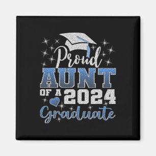 Proud Aunt Of 2024 Graduate Awesome Family College Magnet