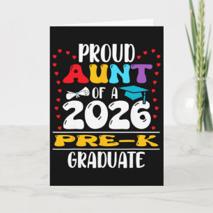 Proud Aunt Of 2026 Pre-k Graduate Mothers Day Grad Card