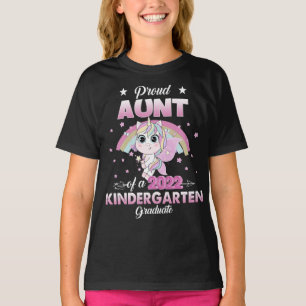Proud Aunt Of A 2022 Kindergarten Graduate Unicorn T-Shirt