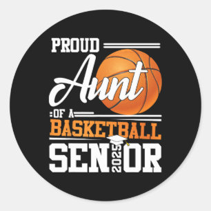 Proud Aunt Of A 2025 Senior Graduate Sketll Classic Round Sticker