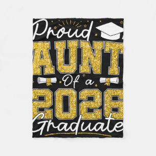 Proud Aunt Of A 2026 Graduate Senior 2026 Grad Fam Fleece Blanket