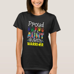 Proud Aunt Of A Autism Warrior Autism Awareness Pu T-Shirt