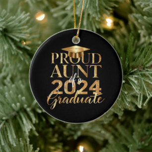 Proud Aunt of a Class of 2024 Senior Graduation Ceramic Tree Decoration