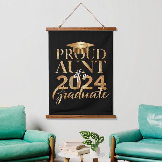 Proud Aunt of a Class of 2024 Senior Graduation Hanging Tapestry (Living Room)