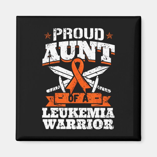 Proud Aunt Of A Leukaemia Warrior Tia Awareness Bl Magnet (Front)