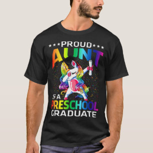 Proud Aunt Of A Preschool Graduate Unicorn T-Shirt