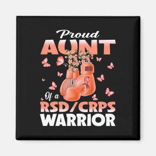 Proud Aunt Of A Rsd Crps Warrior Awareness Boxing Magnet