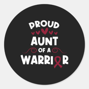 Proud Aunt Of A Sickle Cell Warrior Sickle Cell Aw Classic Round Sticker