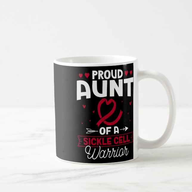 Proud Aunt Of A Sickle Cell Warrior Sickle Cell Aw Coffee Mug (Right)
