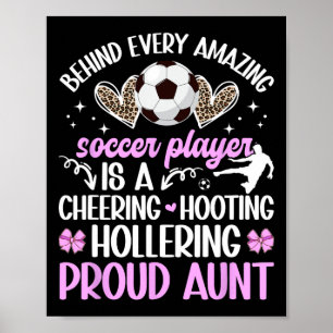 Proud Aunt Of A Soccer Player Auntie Soccer Aunt  Poster