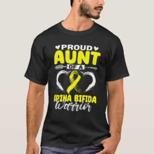 Proud Aunt Of A Spina Bifida Warrior Yellow Ribbon T-Shirt