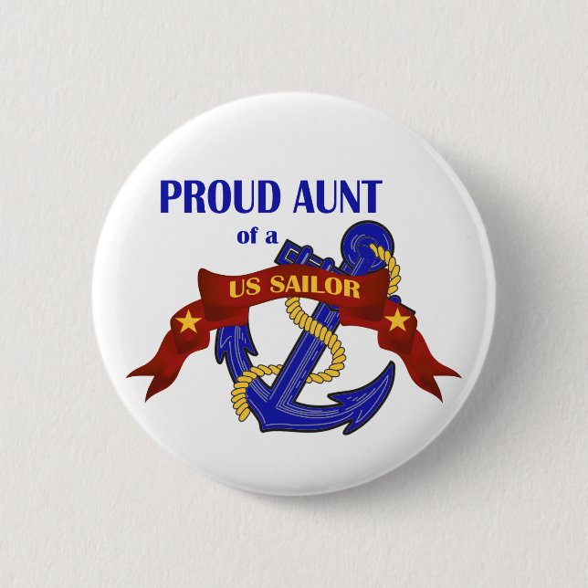 Proud Aunt of a US Sailor 6 Cm Round Badge (Front)