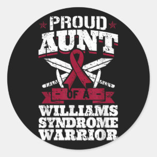 Proud Aunt Of A Williams Syndrome Warrior Classic Round Sticker
