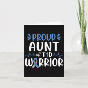 Proud Aunt Of T1d Warrior Diabetes Awareness Blue  Card