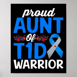 Proud Aunt Of T1d Warrior Survivor Diabetes Awaren Poster