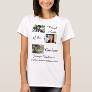 Proud Aunt of the Graduate Custom Photos Name T-Shirt