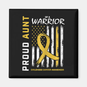 Proud Aunt Warrior Childhood Cancer Awareness Amer Magnet