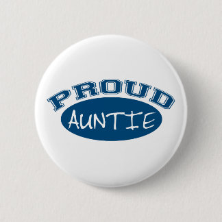 Proud Auntie (Blue) 6 Cm Round Badge