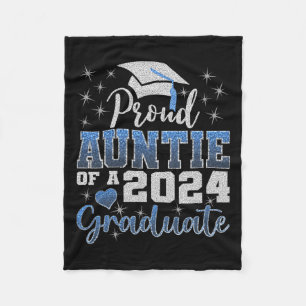 Proud Auntie Of 2024 Graduate Awesome Family Colle Fleece Blanket