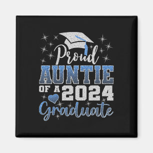 Proud Auntie Of 2024 Graduate Awesome Family Colle Magnet