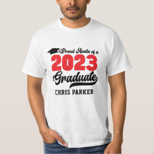Proud Auntie of a 2023 Graduate Modern Red Script T-Shirt