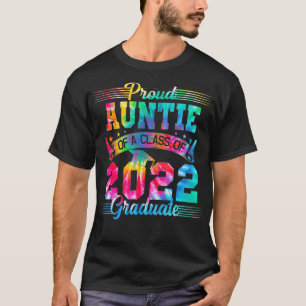 Proud Auntie Of A Class 2022 Graduate Tie Dye Moth T-Shirt