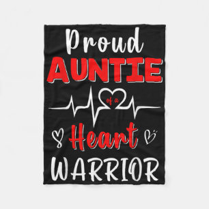 Proud Auntie Of A Heart Warrior Chd Awareness Surv Fleece Blanket
